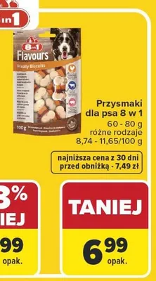 Przysmaki dla psa 8 w 1 60-80 g różne rodzaje promocja w Carrefour Market