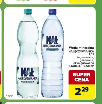 Woda mineralna Nałęczowianka gazowana promocja w Carrefour Express