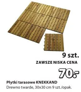 Płytki tarasowe Knekkand drewno twarde promocja w Jysk