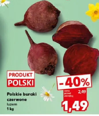 Polskie buraki czerwone luzem promocja w Kaufland