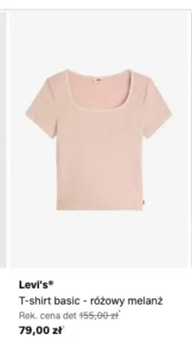T-shirt basic Levi's różowy melanż promocja w Lounge by Zalando
