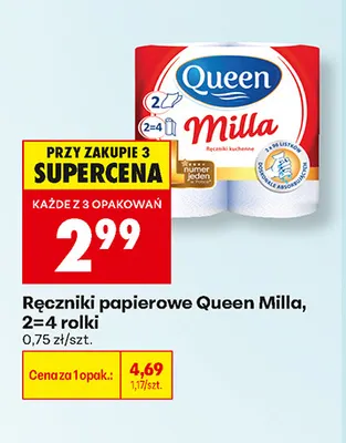 Ręczniki papierowe Queen Milla 2-pak promocja w Biedronka