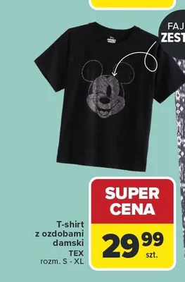T-shirt z ozdobami damski TEX rozm. S-XL promocja w Carrefour