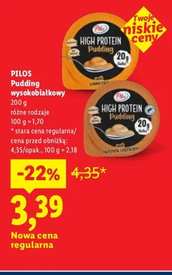 Pudding wysokobiałkowy Pilos promocja w Lidl
