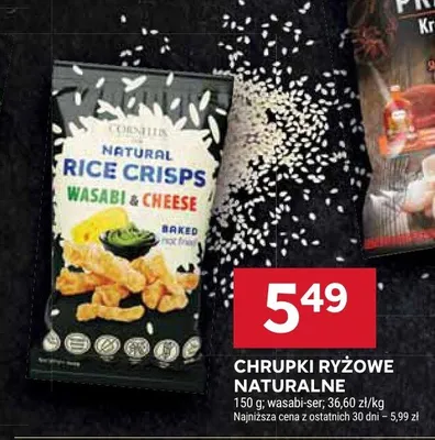 Chrupki ryżowe naturalne wasabi + ser promocja w Stokrotka