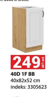 Szafka kuchenna 40D 1F Bb 40x82x52 cm promocja w Merkury Market