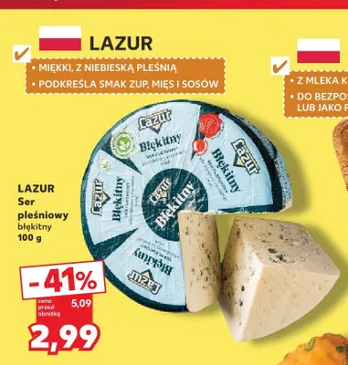 Ser pleśniowy błękitny Lazur promocja w Kaufland