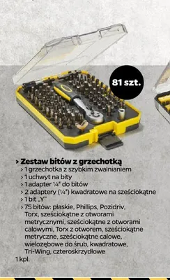 Zestaw bitów z grzechotką Techliner promocja w Netto