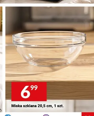 Miska szklana 20,5 cm promocja w Twój Market