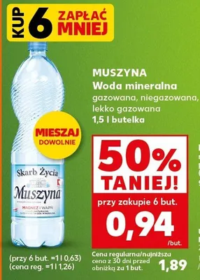 Woda mineralna gazowana, niegazowana, lekko gazowana promocja w Kaufland