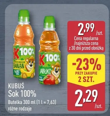 Sok 100% różne rodzaje promocja w Aldi