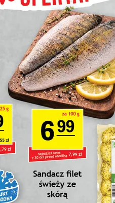 Sandacz filet świeży ze skórą promocja w Gram Market