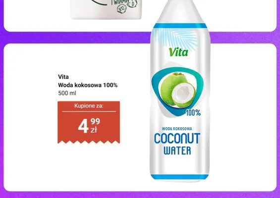 Woda kokosowa 100% Vita promocja w Dino
