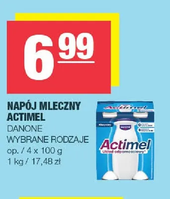 Napój mleczny Actimel Danone 4-pak promocja w SPAR