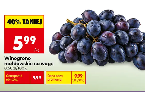 Winogrono mołdawskie na wagę promocja w Biedronka