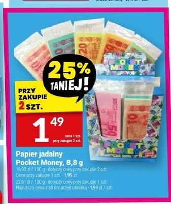 Papier jadalny Pocket Money promocja w Twój Market