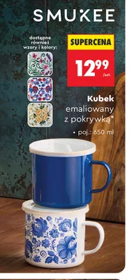 Kubek emaliowany z pokrywką 650 ml Smukee promocja w Biedronka