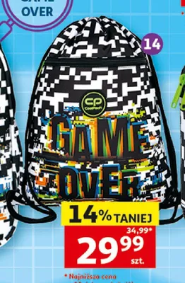 Worek szkolny CoolPack Game Over promocja w Auchan