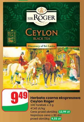 Herbata czarna ekspresowa Ceylon promocja w Dino