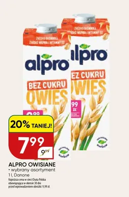 Napój owsiany Alpro bez cukru promocja w Chata Polska