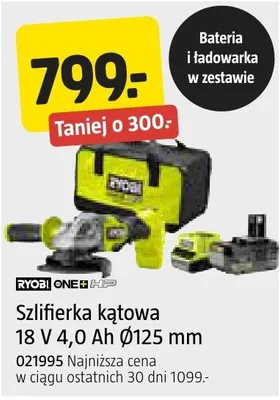 Szlifierka kątowa 18 V 4,0 Ah Ø125 mm promocja w Jula