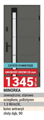 Drzwi zewnętrzne stalowe Minorka promocja w Merkury Market