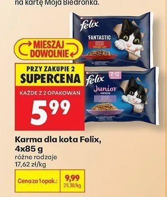 Karma dla kota Felix 4-pak promocja w Biedronka