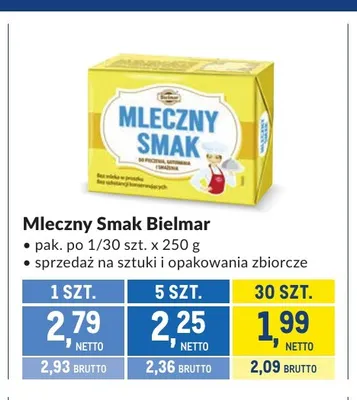 Margaryna Mleczny Smak Bielmar promocja w Makro
