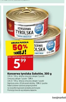 Konserwa serwolska Sokołów promocja w Twój Market