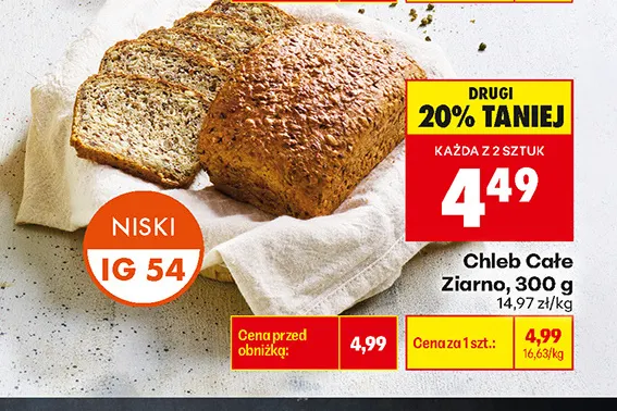 Chleb Całe Ziarno promocja w Biedronka