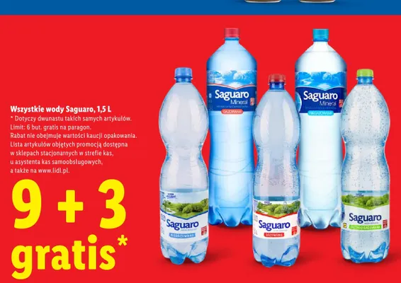 Woda gazowana Saguaro promocja w Lidl