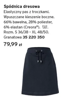 Spódnica dresowa damska granatowa promocja w Tchibo