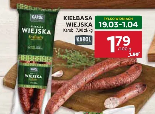 Kiełbasa wiejska promocja w Stokrotka
