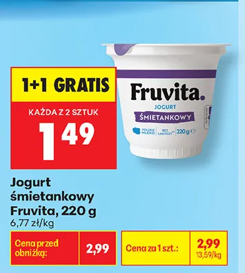 Jogurt śmietankowy Fruvita promocja w Biedronka