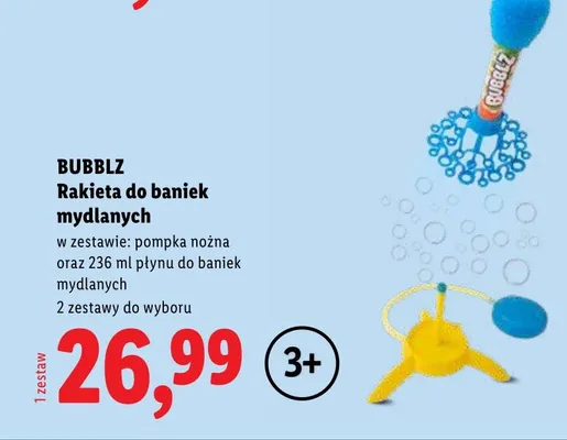 Rakieta do baniek mydlanych Bubblz promocja w Lidl
