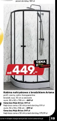 Kabina natryskowa z brodzikiem Ariana wym. 80x80x198cm promocja w Bricomarche