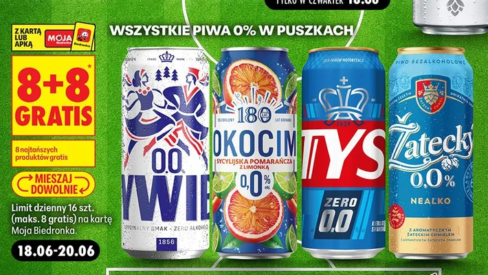 Piwo bezalkoholowe Tyskie Zero promocja w Biedronka