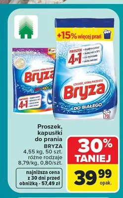 Kapsułki do prania Bryza do białego promocja w Carrefour