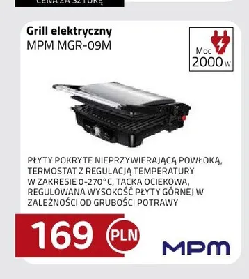 Grill elektryczny MPM MGR-09 m promocja w kakto.pl