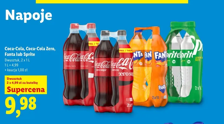 Napój gazowany Coca-Cola Zero 2-pak promocja w Lidl