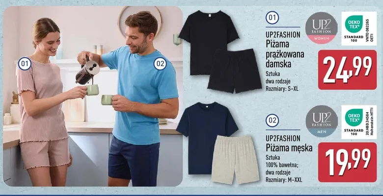 Piżama prążkowana damska Up2Fashion promocja w Aldi