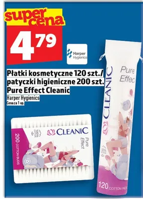 Płatki kosmetyczne 120 szt. / patyczki higieniczne 200 szt. Pure Effect Cleanic promocja w TOPAZ