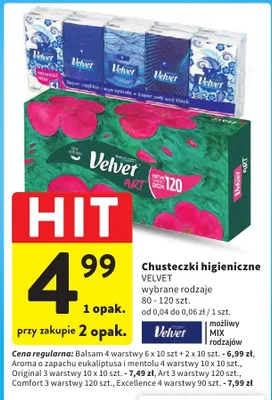 Chusteczki higieniczne wybrane rodzaje promocja w Intermarche