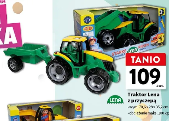 Traktor Lena z przyczepą wym. 70,6x28x35,2cm promocja w Intermarche