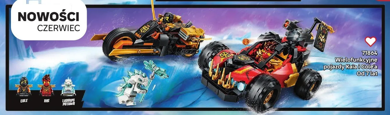 Klocki LEGO Ninjago 71864 Wielofunkcyjne pojazdy Kaia i Cole'a promocja w LEGO