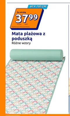 Mata plażowa z poduszką promocja w Action