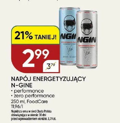 Napój energetyzujący N-Gine zero performance promocja w Chata Polska