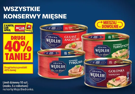 Konserwy mięsne Kraina Wędlin promocja w Biedronka