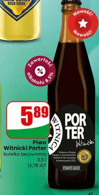 Piwo Witnicki Porter butelka bezwzrotna promocja w Dino