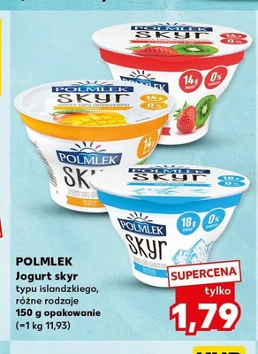 Jogurt skyr typu islandzkiego truskawkowy Polmlek promocja w Kaufland